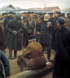 At the country community meeting 1893. Creator: Korovin, Sergei Alexeevich (1858-1908)
