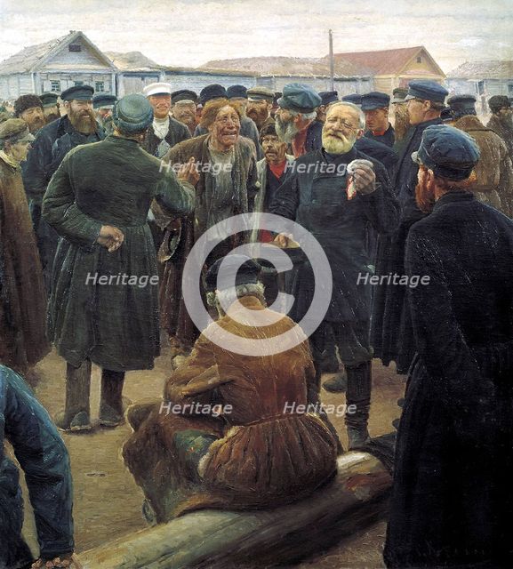 At the country community meeting', 1893. Creator: Korovin, Sergei Alexeevich (1858-1908).