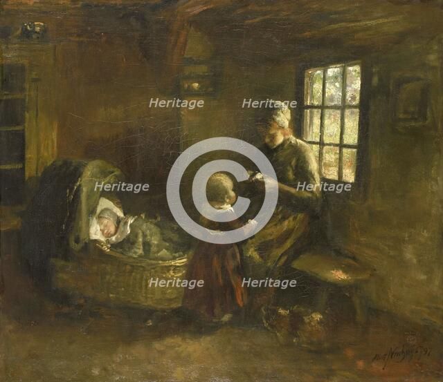 At the crib, 1897. Creator: Albert Neuhuys.
