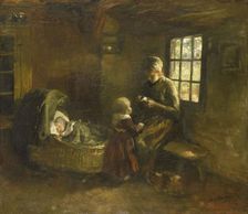 At the crib, 1897. Creator: Albert Neuhuys