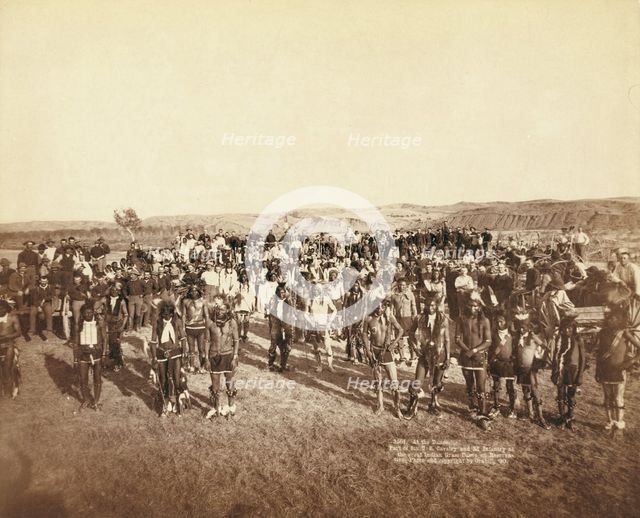 At the Dance Part of the 8th US Cavalry and 3rd Infantry at the great Indian Grass Dance..., 1890. Creator: John C. H. Grabill.