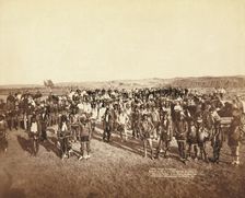 At the Dance Part of the 8th US Cavalry and 3rd Infantry at the great Indian Grass Dance..., 1890. Creator: John C. H. Grabill