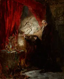 At the Deathbed, 1876. Creator: Maurycy Gottlieb