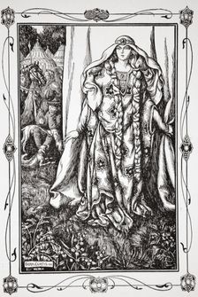At the door of one.. stood a lady 1905. Creator: Dora Curtis