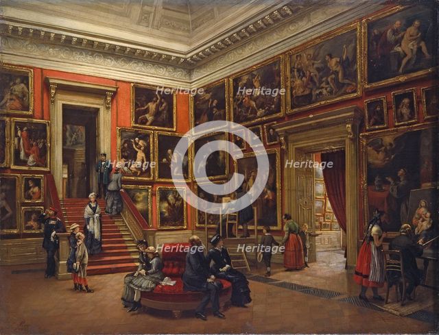 At the Dresden gallery, 1881. Creator: Preusser, Karl Louis (1845-1902).