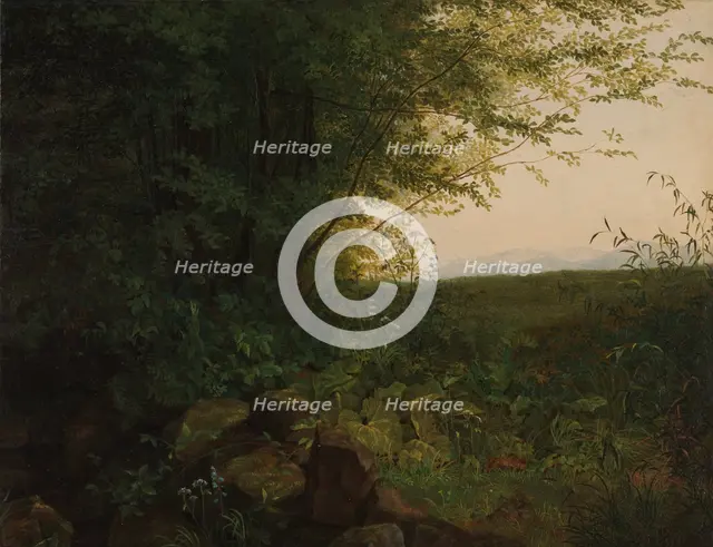 At the Edge of the Forest, ca. 1820. Creator: August Heinrich.