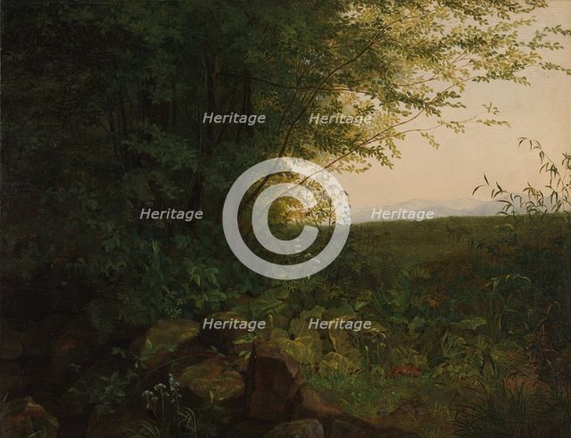 At the Edge of the Forest, ca. 1820. Creator: August Heinrich.