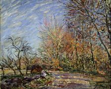 At the edge of the forest in Fontainebleau 1885. Creator: Alfred Sisley