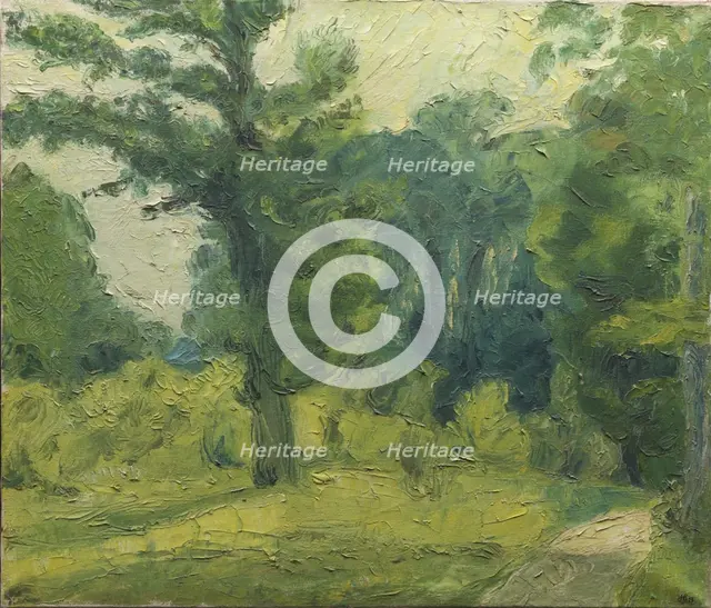 At the Edge of the Wood;A Glade in a Wood Near Soro, 1915. Creator: Harald Giersing.