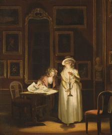At the Embroidery-Frame, c18th century. Creator: Per Hillestrom