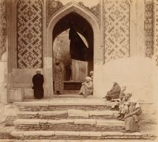 At the entrance to Shakh-i Zindeh, Samarkand, between 1905 and 1915. Creator: Sergey Mikhaylovich Prokudin-Gorsky