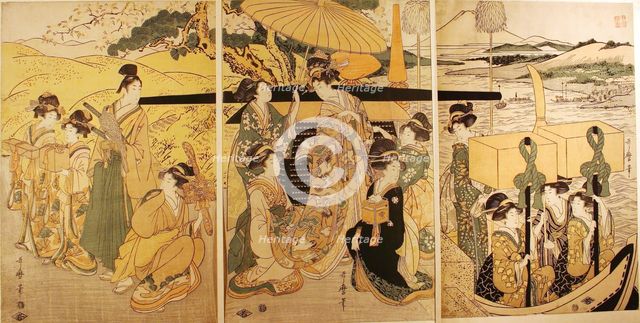 At the Ferry Boat Landing, Japan, c. 1804. Creator: Kitagawa Utamaro.