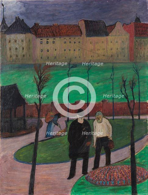 At the flowerbed, c1910-1913. Creator: Werefkin, Marianne, von (1860-1938).