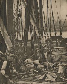 At the Foot of the Mast on a Thames Barge c1935. Creator: Walter Benington