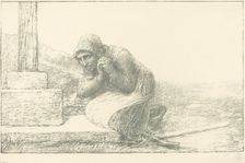 At the Foot of the Cross (Au pied de la croix). Creator: Alphonse Legros