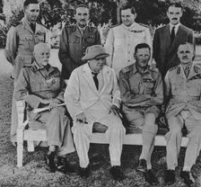At the Front in Egypt: Mr. Churchill in Cairo with members of the Middle East War Council 1942