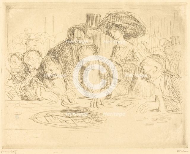 At the Gambling Table (second plate), 1909. Creator: Jean Louis Forain.