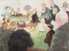 At the Gaming Table; Gentlemen and Women around the Gaming Table, 1909. Creator: Antti Faven
