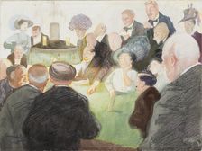 At the Gaming Table; Gentlemen and Women around the Gaming Table, 1909. Creator: Antti Faven