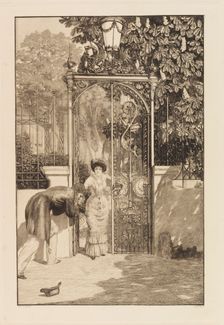At the Gate (from the series A Love), Opus X, 1887. Creator: Klinger, Max (1857-1920)