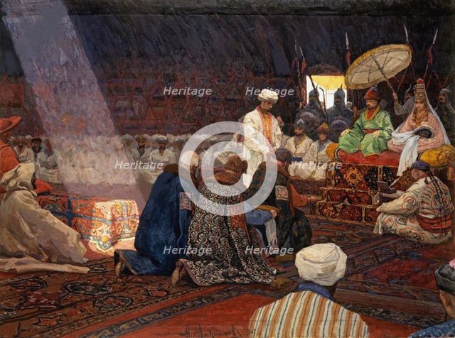At the Golden Horde, 1907. Artist: Maximov, Alexei Fedotovich (1870-?)