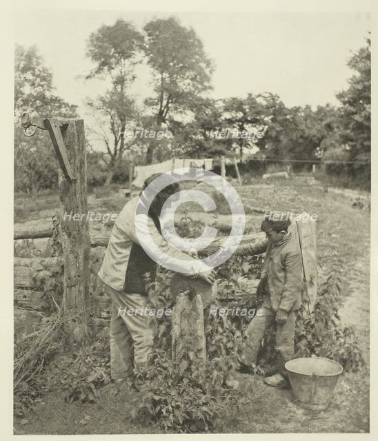 At the Grindstone-A Suffolk Farmyard, c. 1883/87, printed 1888. Creator: Peter Henry Emerson.