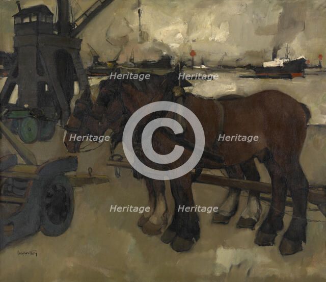 At the Harbour, c1915-1945. Creator: Oscar Verpoorten.