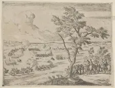 At the Head of a Swiss Army, Francesco I d'Este, with Uncrushed Spirit, Confronts the Enem..., 1659. Creator: Bartolomeo Fenice