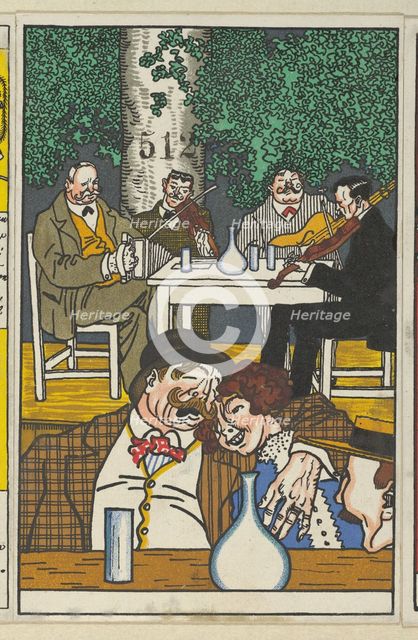 At the Heuriger (Beim Heurigen), 1911. Creator: Moritz Jung.