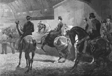 At the Horse-Show - Waiting their turn to enter the ring 1886. Creator: Unknown
