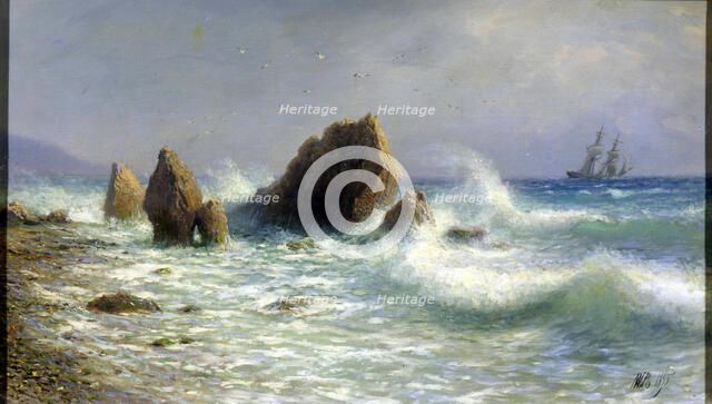 'At the Livadia shore', 1895.  Artist: Lev Felixovich Lagorio