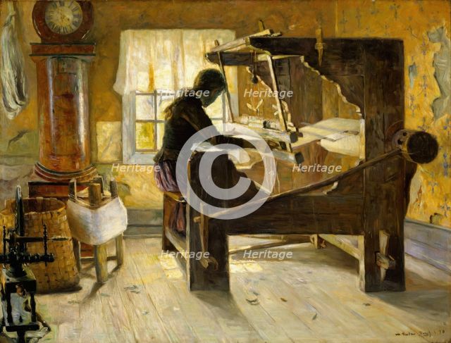 At the Loom, 1890. Creator: Gustav Wentzel.