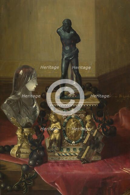 At the Louvre, 1868. Creator: Blaise Alexandre Desgoffe.