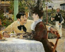 At the Père Lathuille Restaurant (Chez le père Lathuille, en plein air) , 1879. Creator: Manet, Édouard (1832-1883)