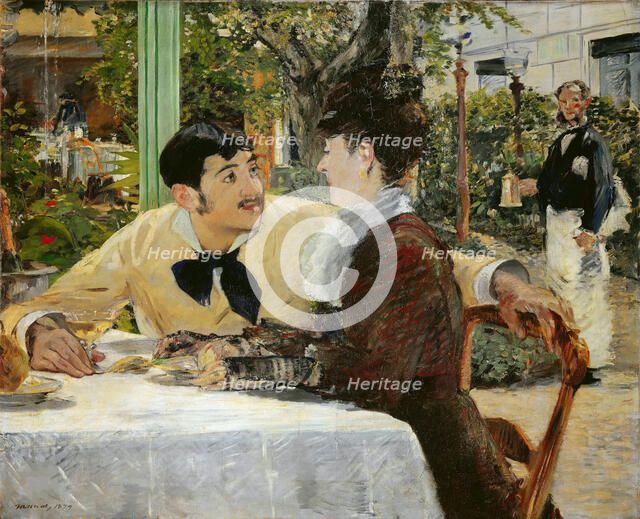 At the Père Lathuille Restaurant (Chez le père Lathuille, en plein air) , 1879. Creator: Manet, Édouard (1832-1883).