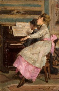 At the piano, 1867. Creator: Boldini, Giovanni (1842-1931)