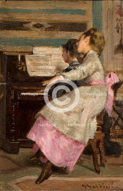 At the piano, 1867. Creator: Boldini, Giovanni (1842-1931).