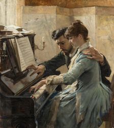 At the Piano, 1884. Creator: Edelfelt, Albert Gustaf Aristides (1854-1905)