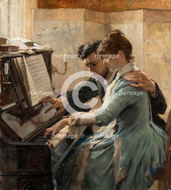 At the Piano, 1884. Creator: Edelfelt, Albert Gustaf Aristides (1854-1905).