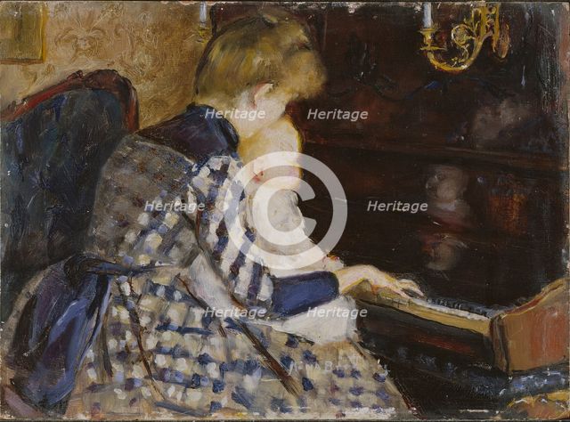 At the Piano, 1890. Creator: Vilhelmina Carlson.