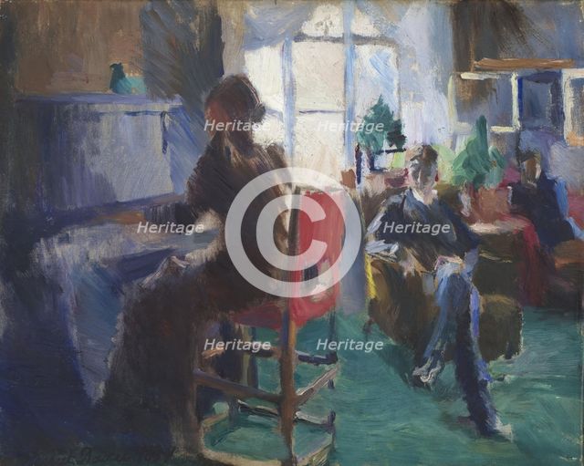 At the Piano, 1894. Creator: Harriet Backer.