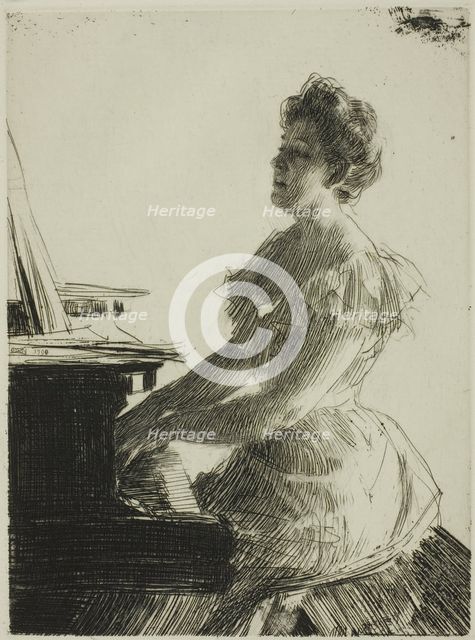 At the Piano, 1900. Creator: Anders Leonard Zorn.