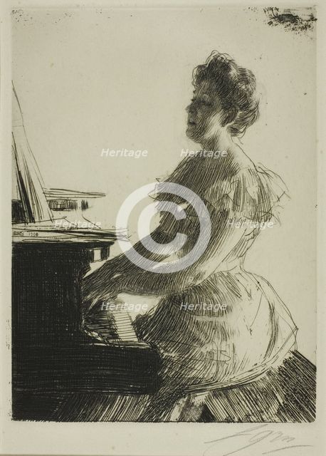 At the Piano, 1900. Creator: Anders Leonard Zorn.