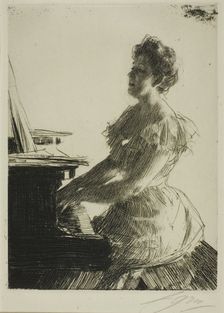At the Piano, 1900. Creator: Anders Leonard Zorn