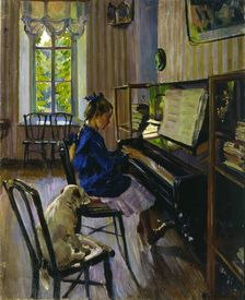 At the Piano 1914. Artist: Sergey Vinogradov