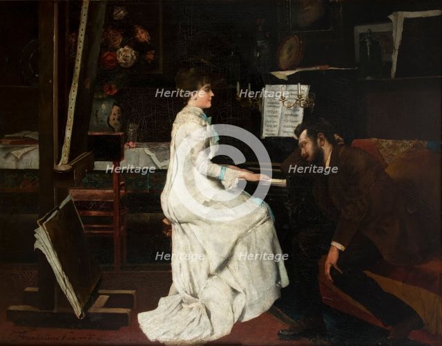 At the Piano, between 1882-1886. Creator: Stanislaw Lentz.