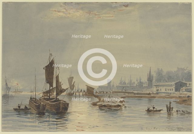 At the port of Mainz, 1876. Creator: Ernst Morgenstern.