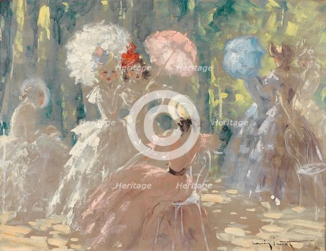 At the Promenade. Creator: Icart, Louis Justin Laurent (1888-1950).