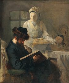 At the Rabbi's, 1875-1890. Creator: Leopold Horovitz