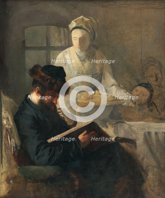 At the Rabbi's, 1875-1890. Creator: Leopold Horovitz.